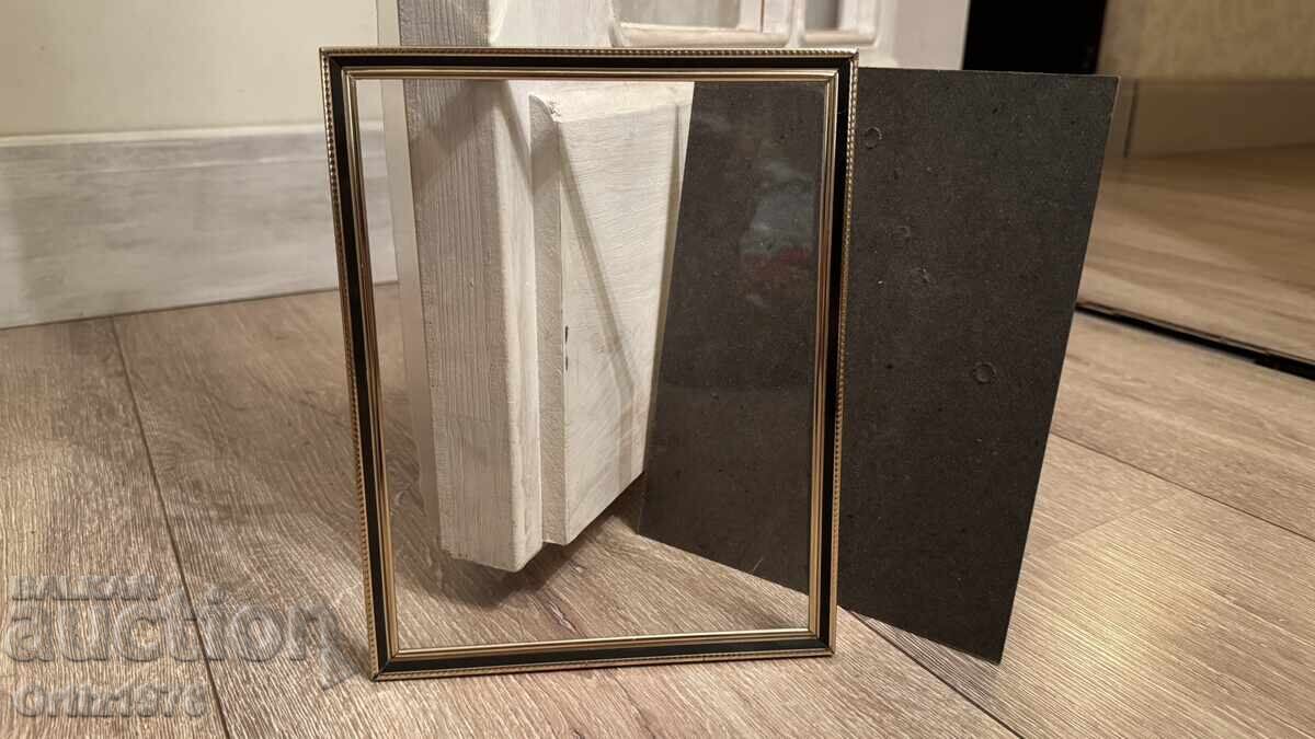 Vintage elegant photo frame, picture – brass with black