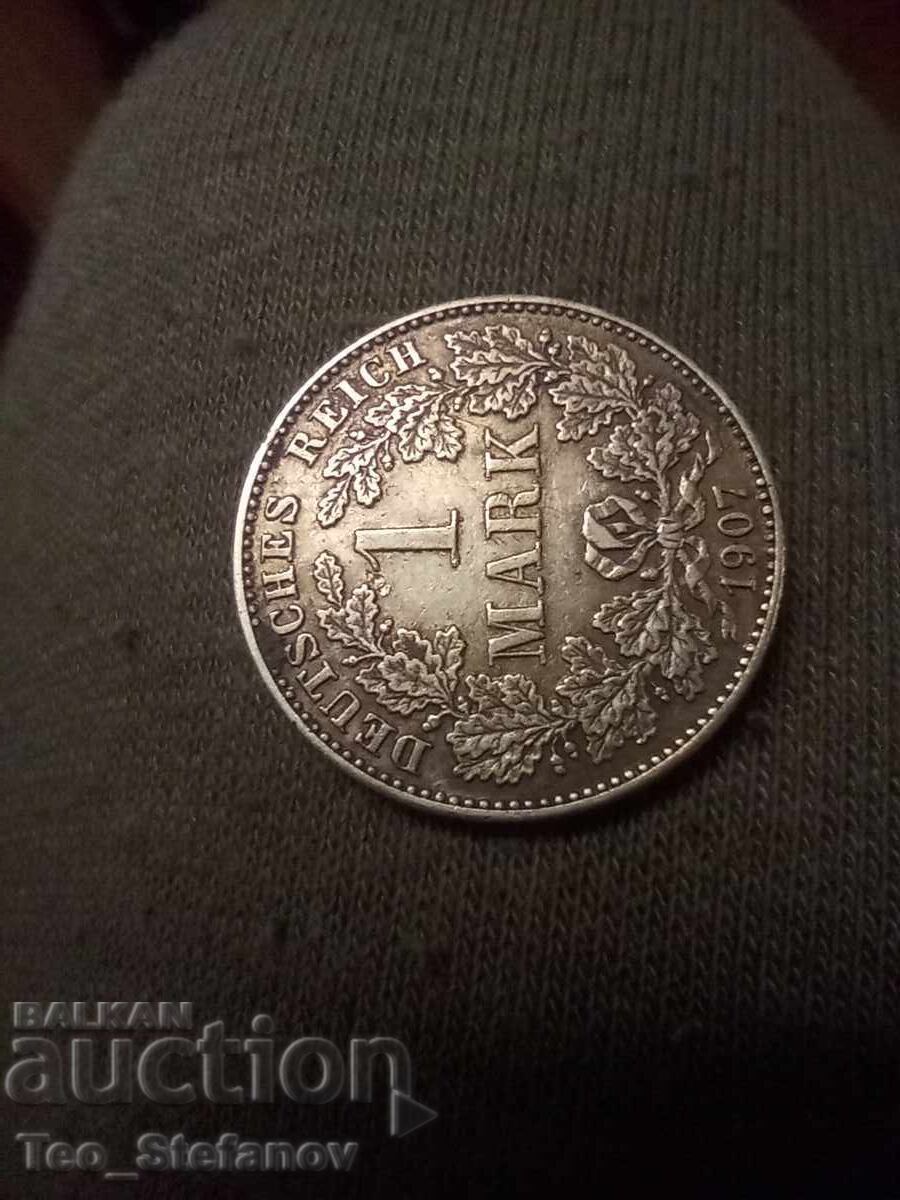 1 марка 1907 G Германия рядка с цена € 25.56 | 49.99 лв.