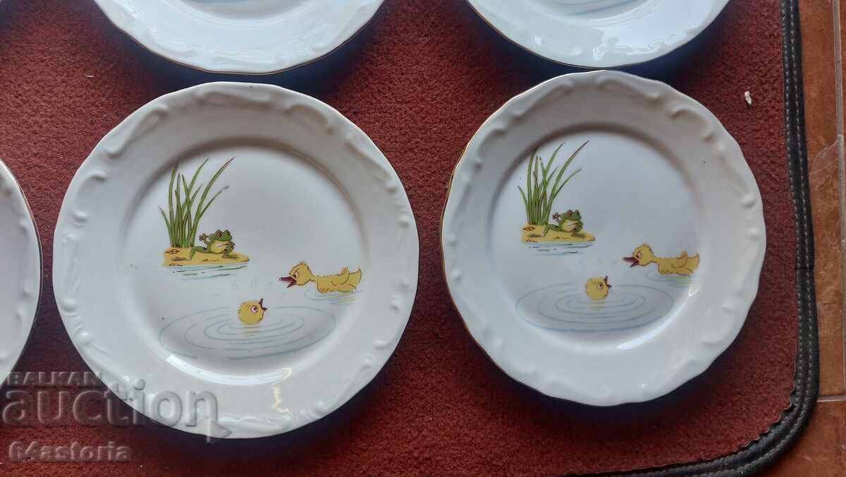 Auction Porcelain, service, Izida, plates, children's scenes, fairy tales Auction Porcelain, service, Izida, plates, children's scenes, fairy tales