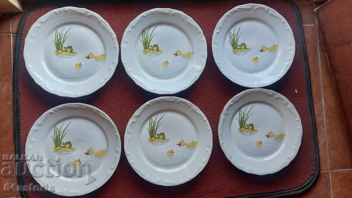 Porcelain, service, Izida, plates, children's scenes, fairy tales Porcelain, service, Izida, plates, children's scenes, fairy tales