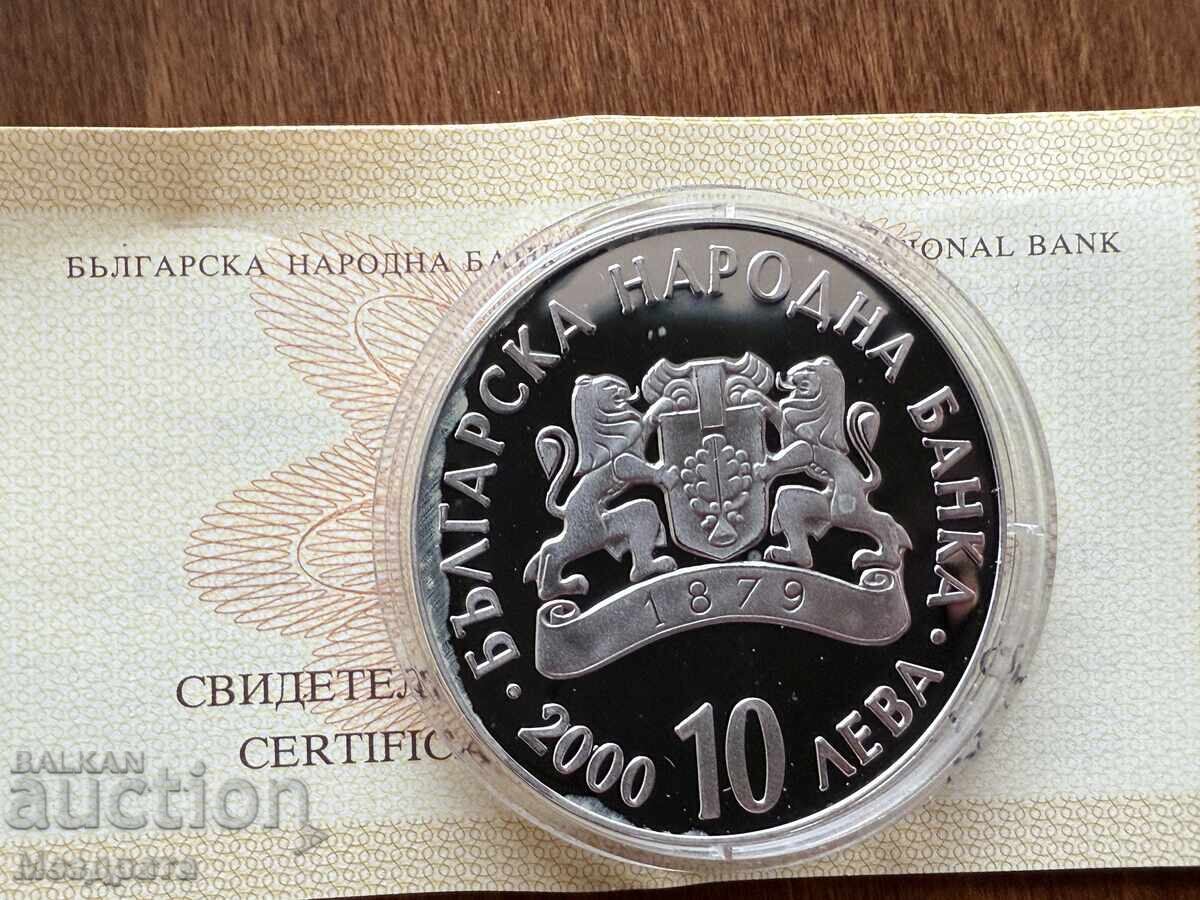 Bulgaria 10 leva 2000 Todor Svetoslav Terter + certificat cu preț 64.96 BGN | € 33.21