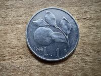 Италия - 1 лира (1949)