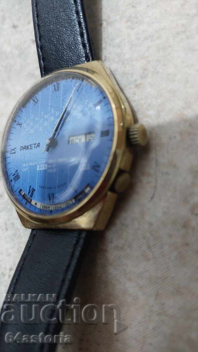 Licitație Ceas Slava, sovietic, URSS, placat cu aur, Raketa Licitație Ceas Slava, sovietic, URSS, placat cu aur, Raketa