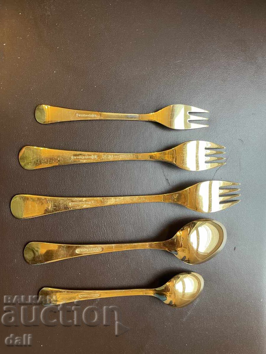 UNIQUE EXCLUSIVE GOLD-PLATED SET "PETKO DENEV" GABROVO - 12 UNIQUE EXCLUSIVE GOLD-PLATED SET "PETKO DENEV" GABROVO - 12