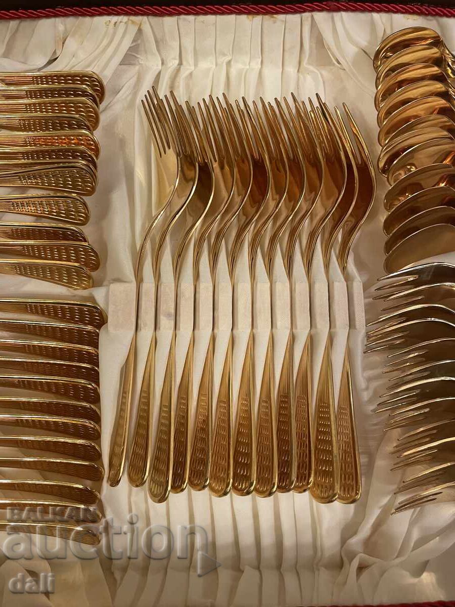 UNIQUE EXCLUSIVE GOLD-PLATED SET "PETKO DENEV" GABROVO - 6 UNIQUE EXCLUSIVE GOLD-PLATED SET "PETKO DENEV" GABROVO - 6