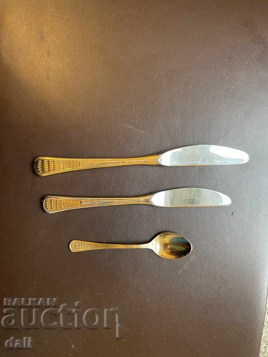 UNIQUE EXCLUSIVE GOLD-PLATED SET "PETKO DENEV" GABROVO - 10 UNIQUE EXCLUSIVE GOLD-PLATED SET "PETKO DENEV" GABROVO - 10