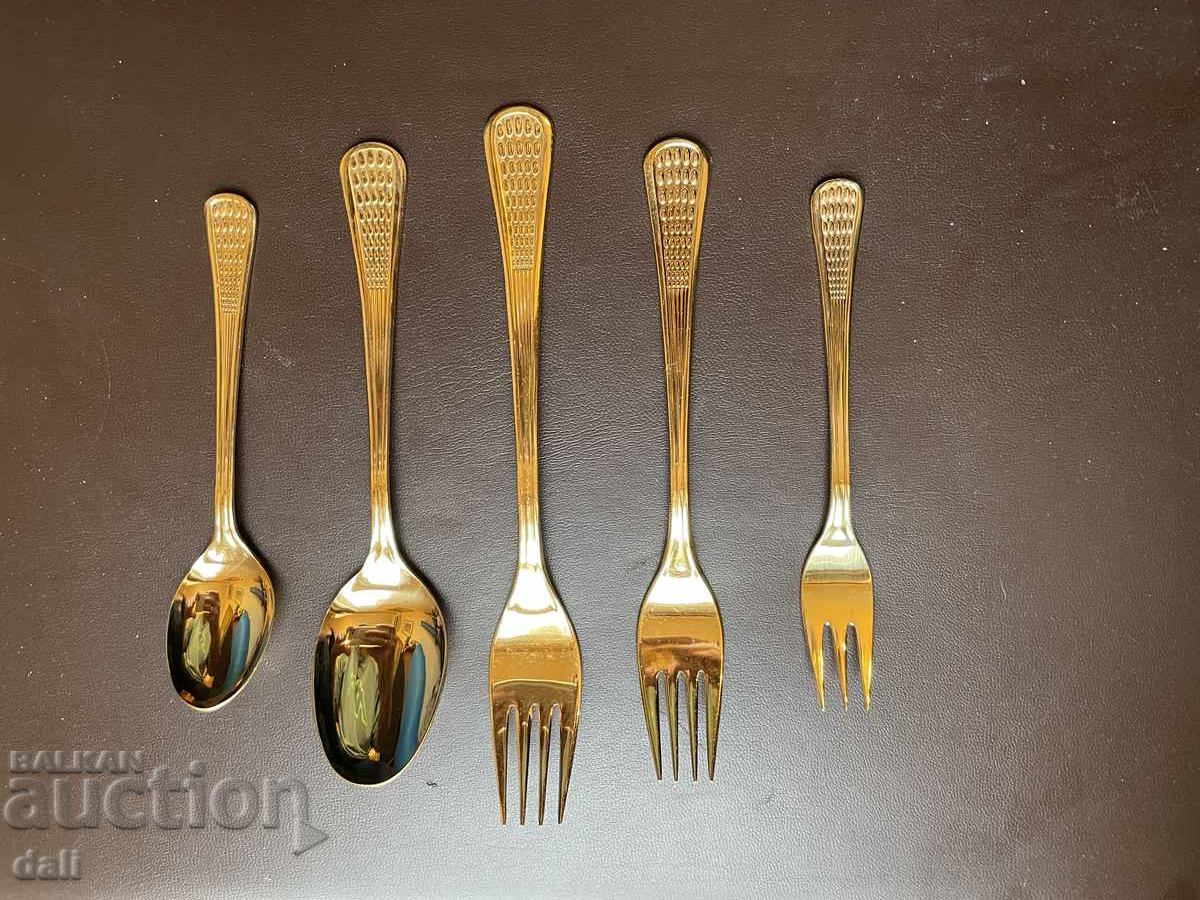 UNIQUE EXCLUSIVE GOLD-PLATED SET "PETKO DENEV" GABROVO - 11 UNIQUE EXCLUSIVE GOLD-PLATED SET "PETKO DENEV" GABROVO - 11