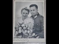 Сватбена снимка  войник WW2 Вермахт Трети райх ОРИГИНАЛ