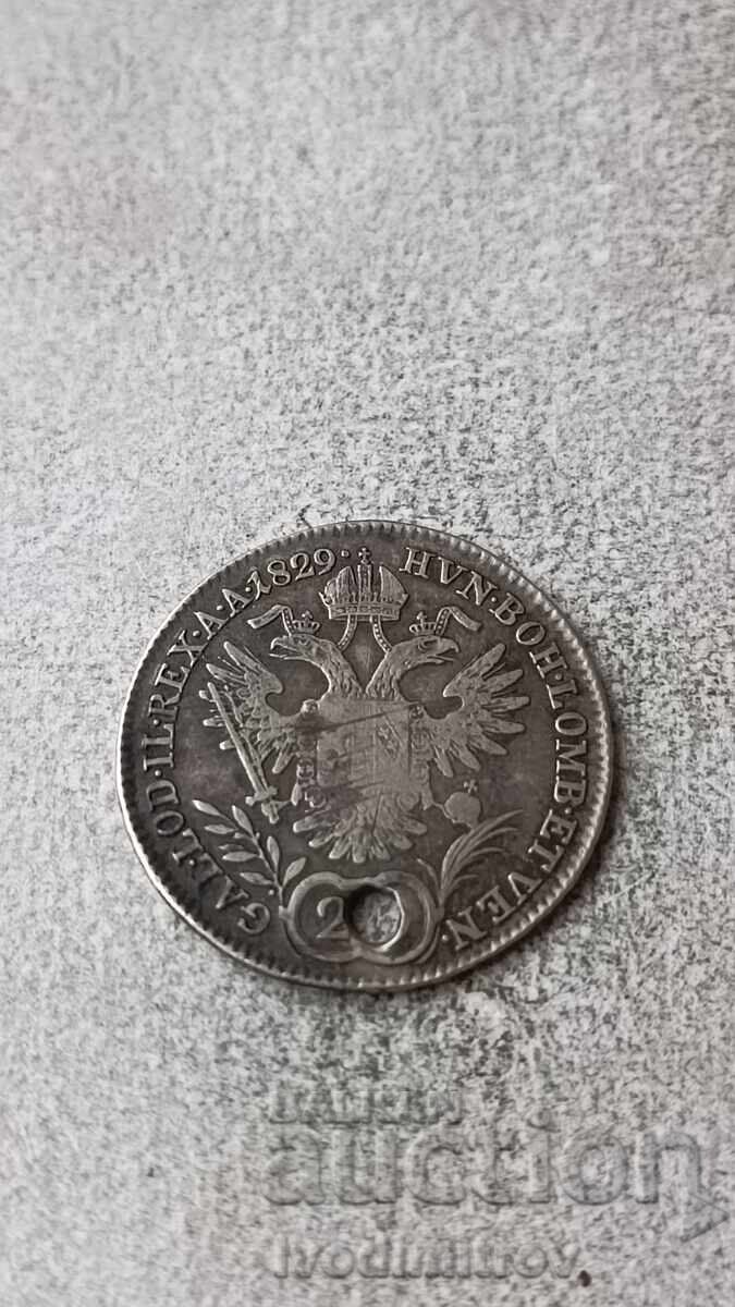 Austria 20 Kreuzer 1829 Austria 20 Kreuzer 1829