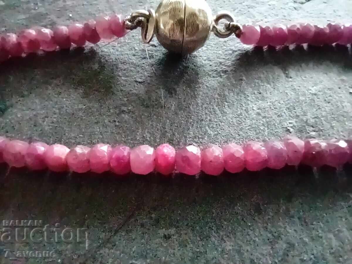 Доставка на Гривна сребро и натурален Рубин магнитна закопчалка  8.12.25