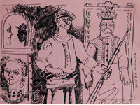 Πίνακας με μελάνι, αφηρημένη εικαστική σύνθεση, 1987