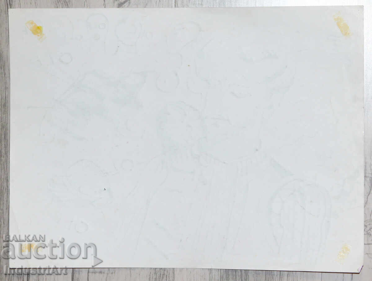 Πίνακας με μελάνι, αφηρημένη εικαστική σύνθεση ταυρομάχου, 1987 - 6