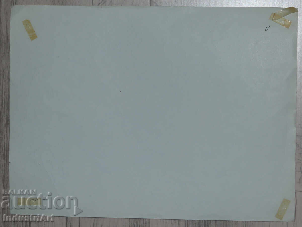 Картина туш абстрактна фигурална композиция 1987г. - 6