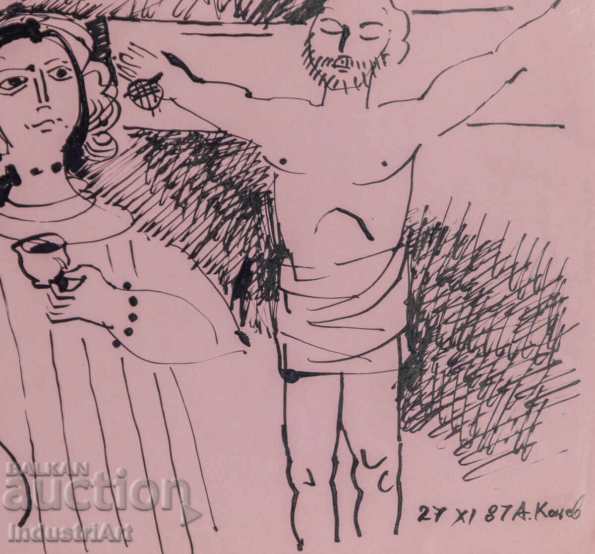 Πίνακας με μελάνι, αφηρημένη εικαστική σύνθεση, 1987 - 5