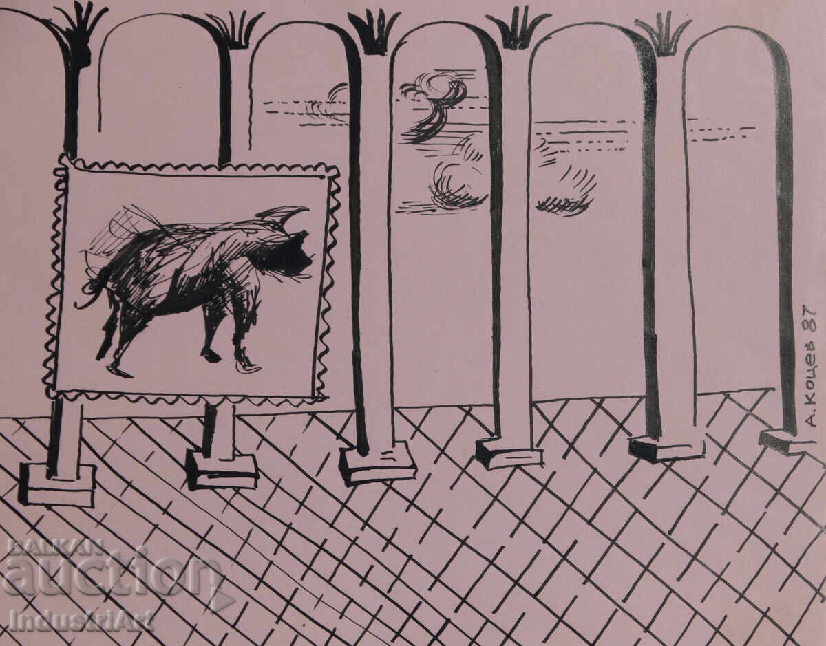 Ink painting abstract composition 1987 - 5