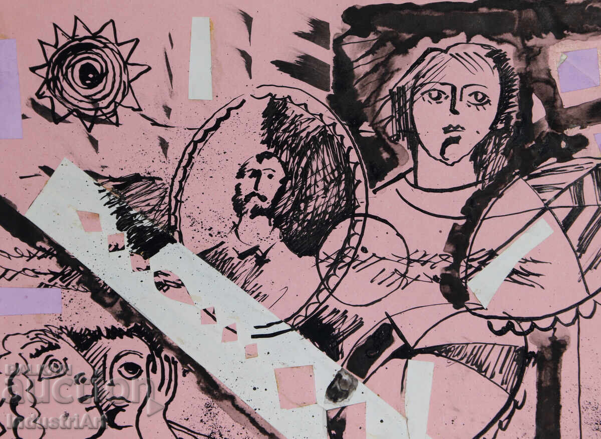 Доставка на Картина туш абстрактна композиция 1987г. Доставка на Картина туш абстрактна композиция 1987г.