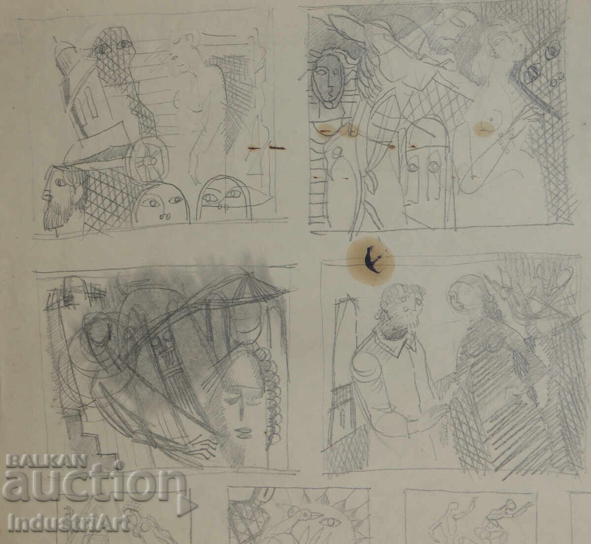 Доставка на Рисунка молив абстрактна кубистична композиция