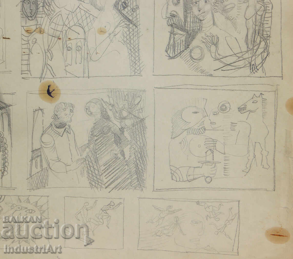 Рисунка молив абстрактна кубистична композиция - 5