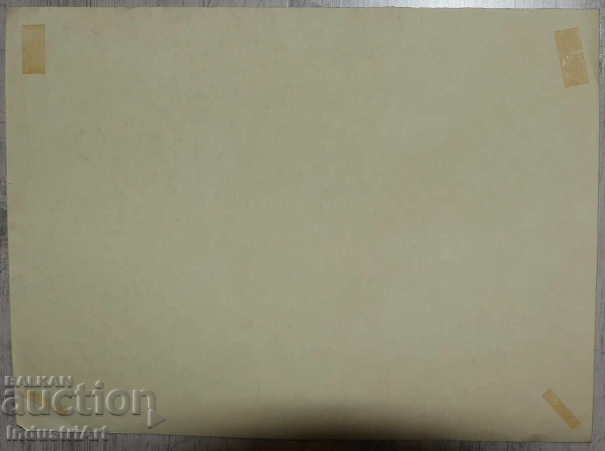 Картина туш абстрактна фигурална композиция 1986г. - 6