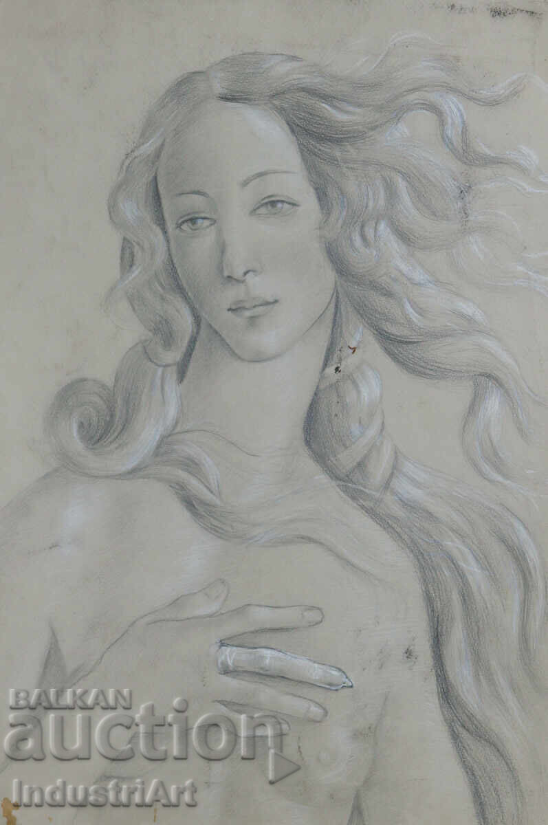 Painting pencil '' The Birth of Venus '' Botticelli, detail