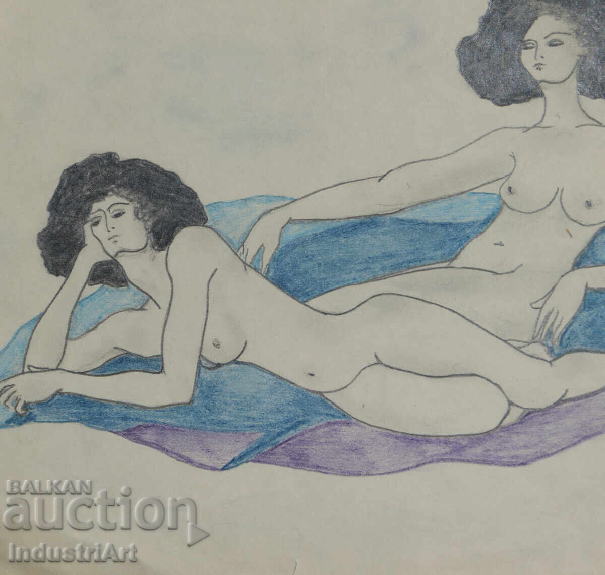 Delivery of Erotic drawing pencil portrait nude bodies