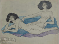 Eротична рисунка молив портрет голи тела