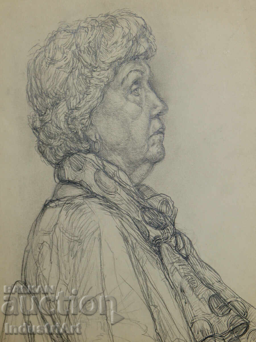 Σχέδιο με μολύβι γυναικείο πορτρέτο με τιμή 120.00 BGN | € 61.36