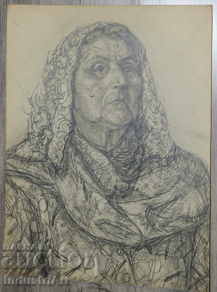 Σχέδιο με μολύβι γυναικείο πορτρέτο με τιμή 120.00 BGN | € 61.36