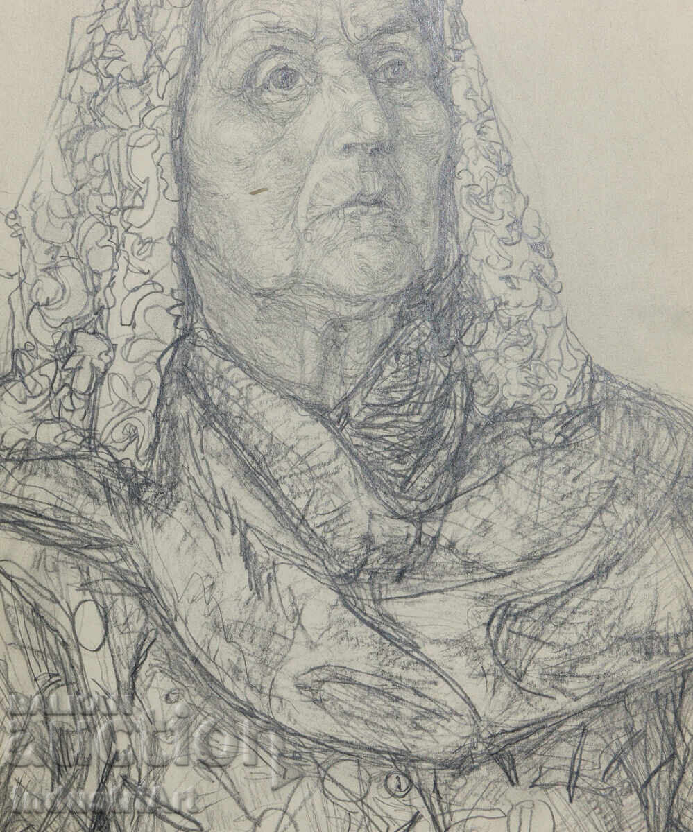 Παράδοση Σχέδιο με μολύβι γυναικείο πορτρέτο