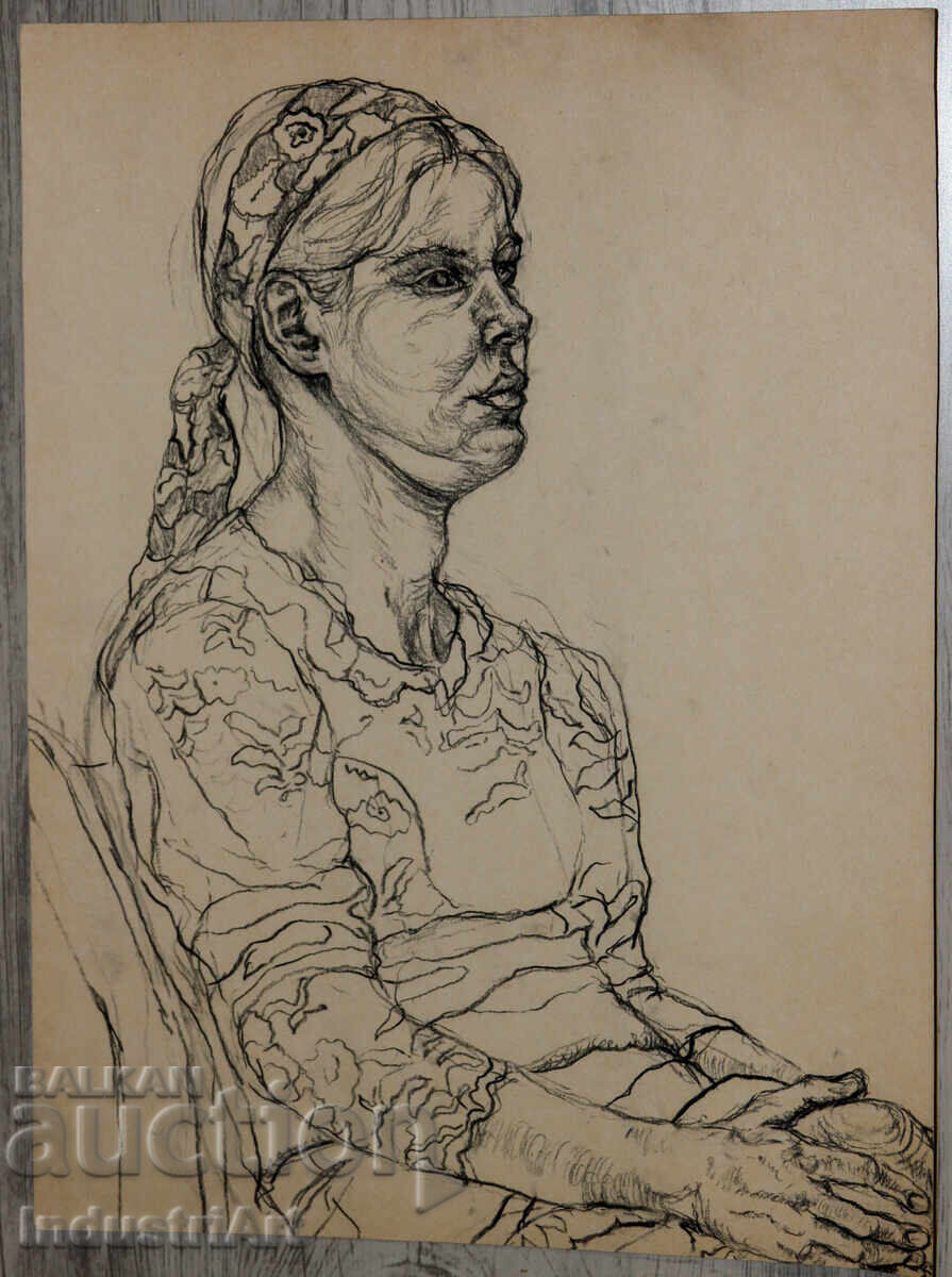 Σχέδιο με μολύβι γυναικείο πορτρέτο με τιμή 120.00 BGN | € 61.36 Σχέδιο με μολύβι γυναικείο πορτρέτο με τιμή 120.00 BGN | € 61.36