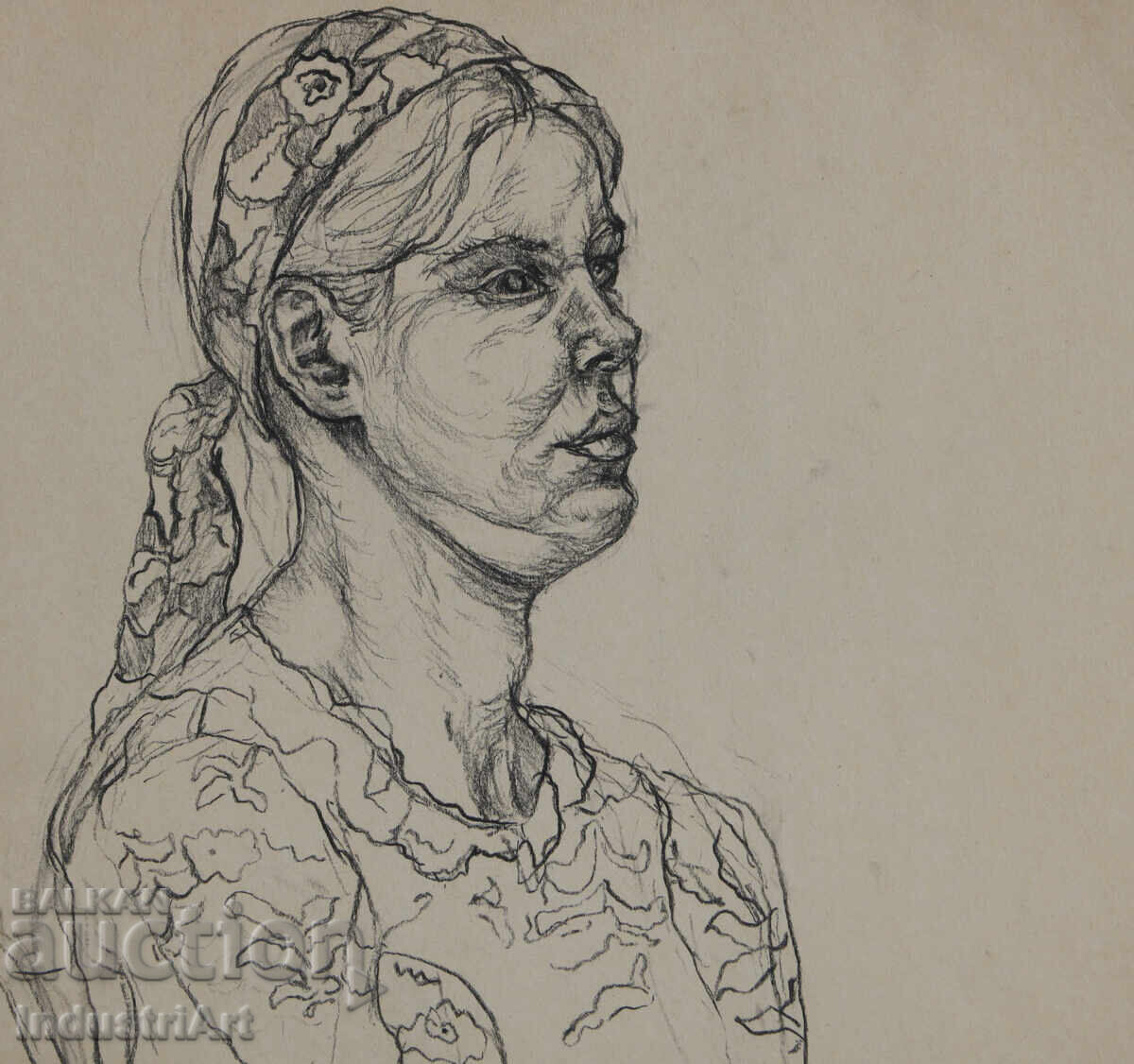 Παράδοση Σχέδιο με μολύβι γυναικείο πορτρέτο Παράδοση Σχέδιο με μολύβι γυναικείο πορτρέτο