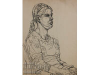 Σχέδιο με μολύβι γυναικείο πορτρέτο