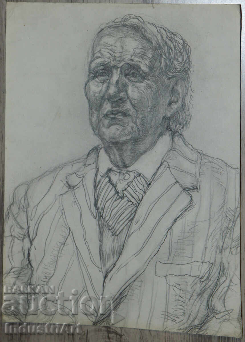 Auction  Pencil drawing portrait of a man