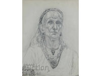 Pencil drawing portrait of a woman