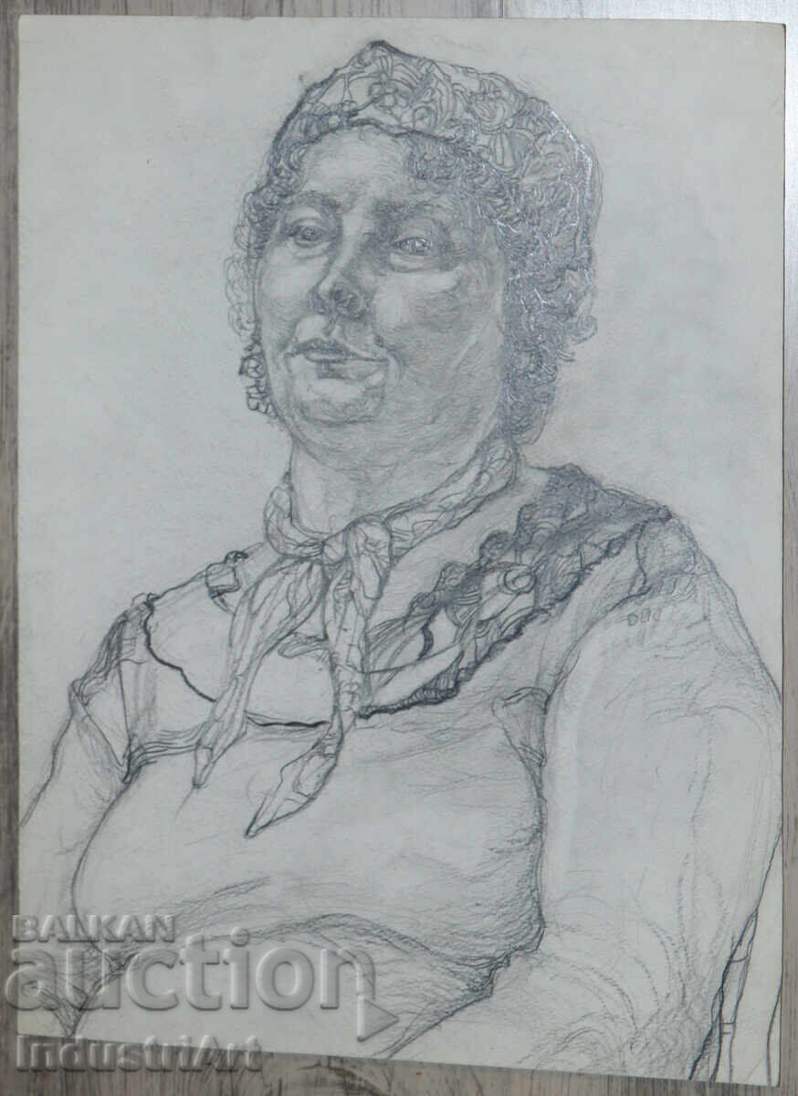 Σχέδιο με μολύβι πορτρέτο γυναίκας με τιμή 120.00 BGN | € 61.36