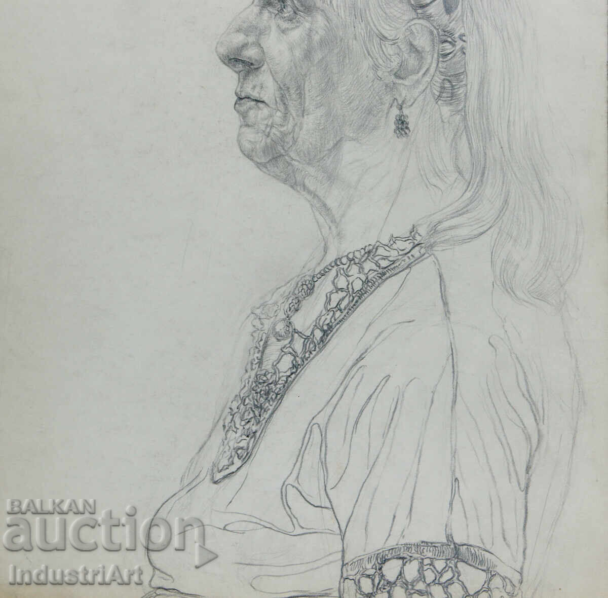 Pencil drawing portrait of a woman - 5