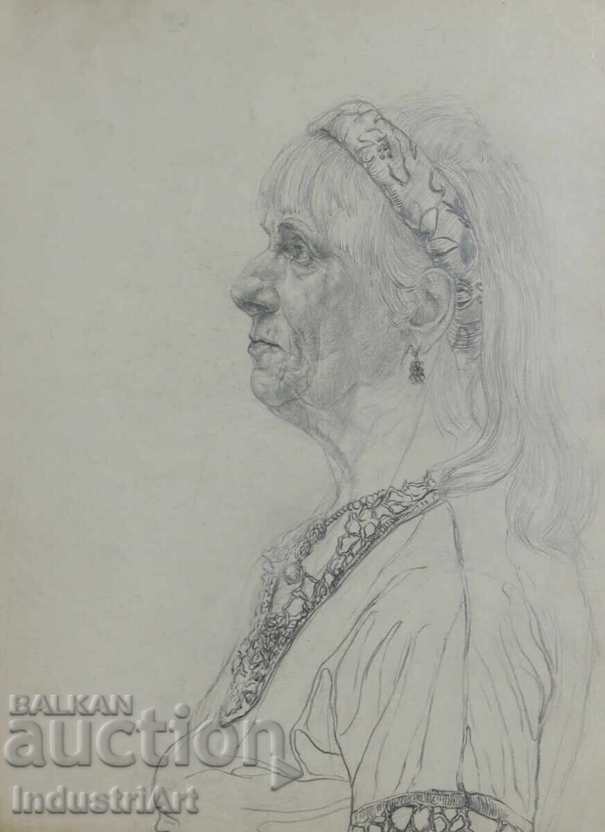 Pencil drawing portrait of a woman