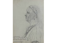 Pencil drawing portrait of a woman