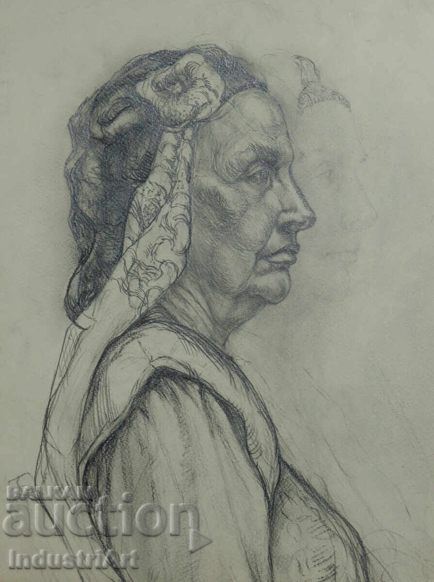 Auction Pencil drawing portrait of a woman Auction Pencil drawing portrait of a woman