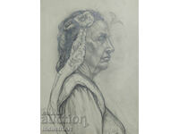 Pencil drawing portrait of a woman