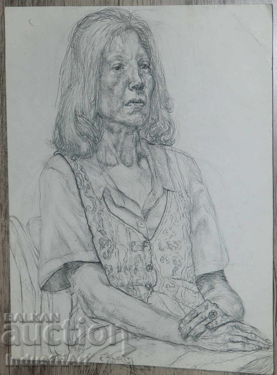 Auction Pencil drawing portrait of a woman Auction Pencil drawing portrait of a woman