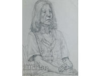 Pencil drawing portrait of a woman