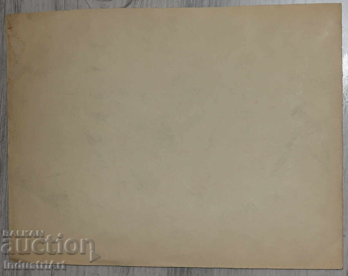 Стара рисунка молив мъжки портрет - 6