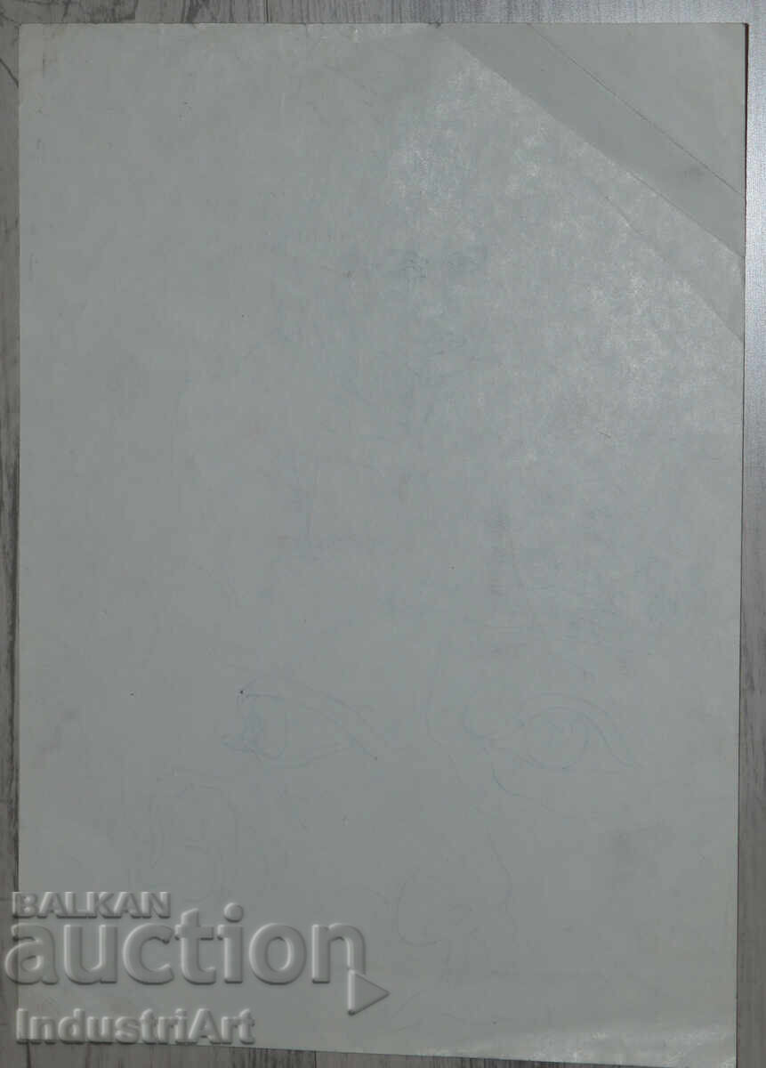 Рисунка туш женски портрет 1964 г. - 6