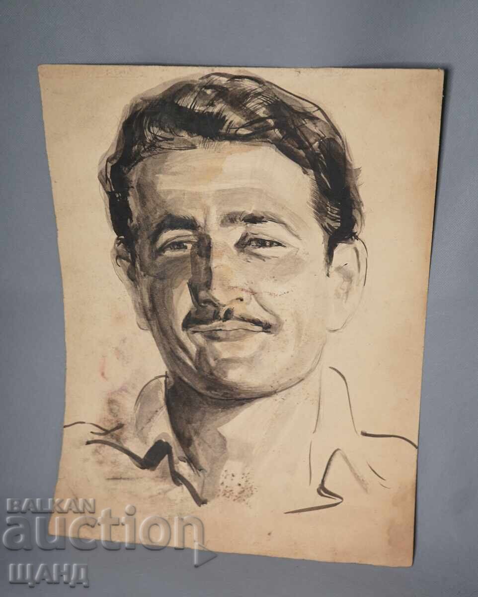 Old Master Drawing Portrait of a Man