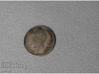 1910 Румъния сребърна монета 50 бани