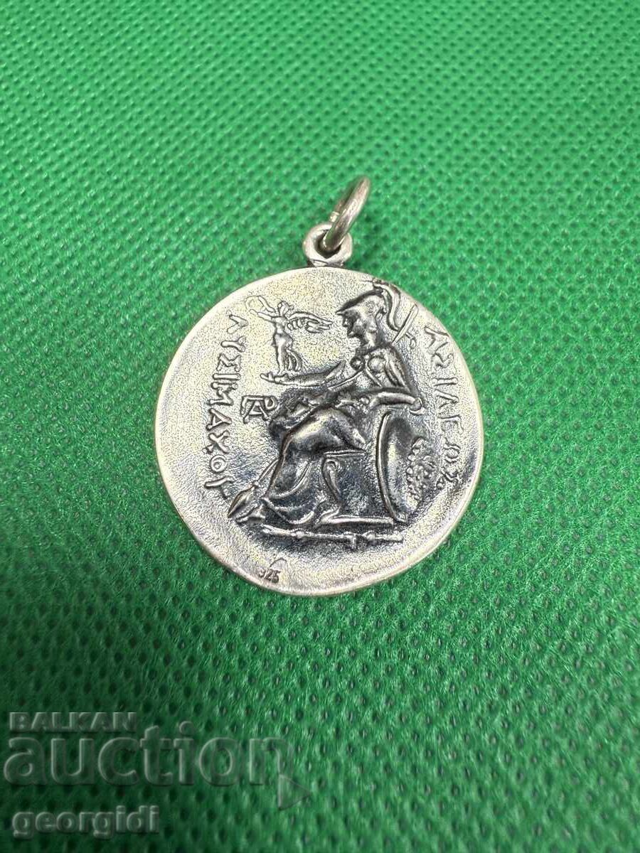 Delivery of Silver pendant with coin - tetradrachm of Alexander the Great