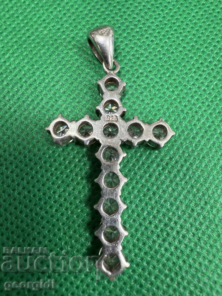 Масивен сребърен кръст с 12циркона. №7701 - 5