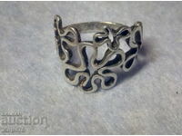 Нежен Флорален СРЕБЪРЕН ПРЪСТЕН Сребро 925 Ажурен АРТ Модел