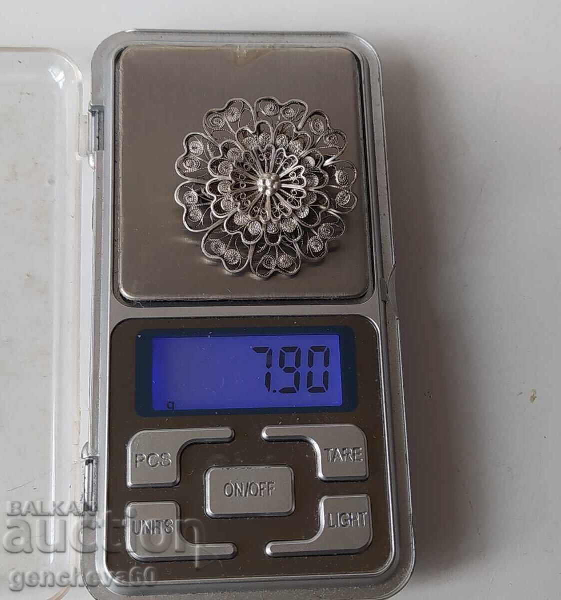 Beautiful silver filigree brooch - 7